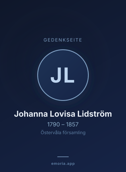 Gedenkportrait von Johanna Lovisa Lidström