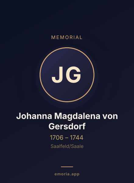 Memorial portrait of Johanna Magdalena von Gersdorf