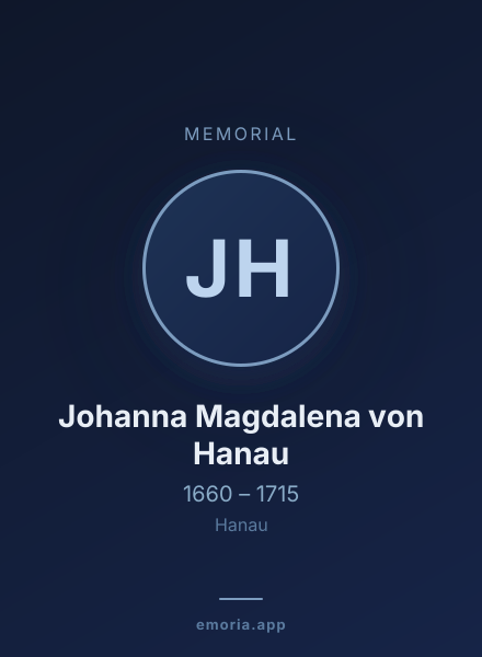 Memorial portrait of Johanna Magdalena von Hanau
