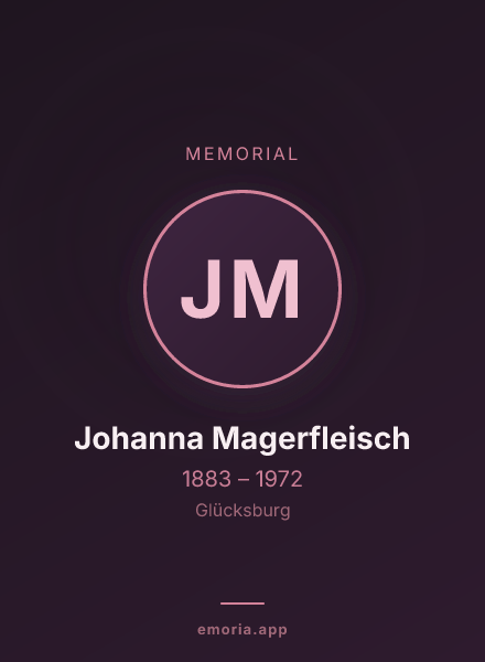 Memorial portrait of Johanna Magerfleisch