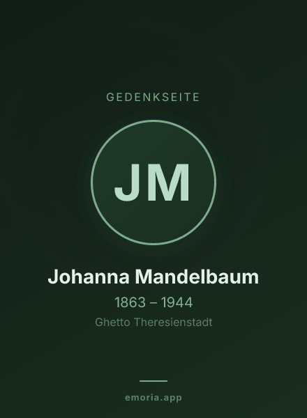 Gedenkportrait von Johanna Mandelbaum
