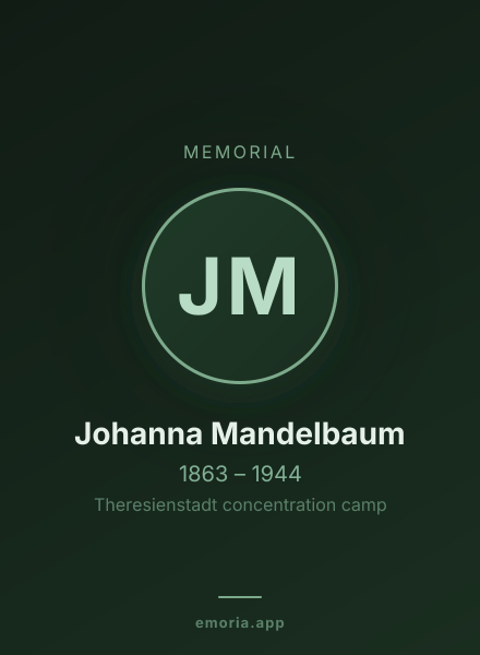 Memorial portrait of Johanna Mandelbaum