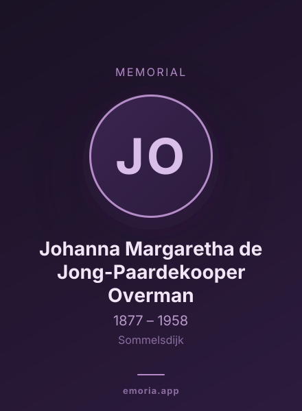 Memorial portrait of Johanna Margaretha de Jong-Paardekooper Overman