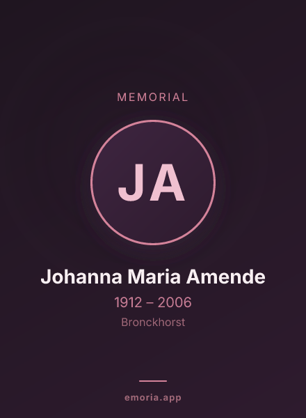 Memorial portrait of Johanna Maria Amende
