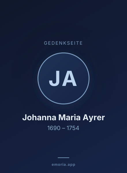 Gedenkportrait von Johanna Maria Ayrer
