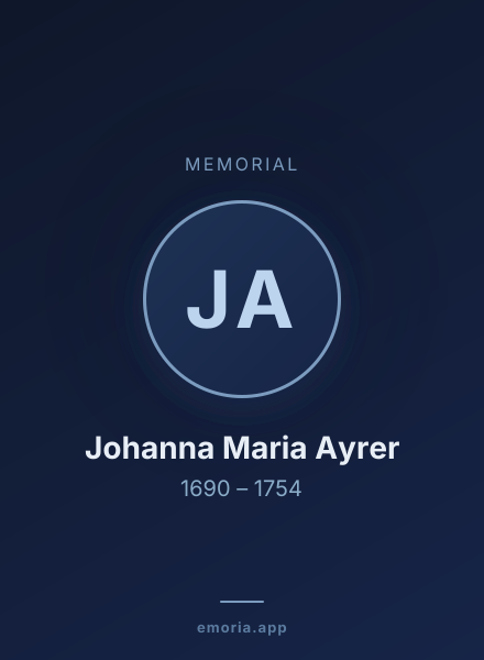 Memorial portrait of Johanna Maria Ayrer