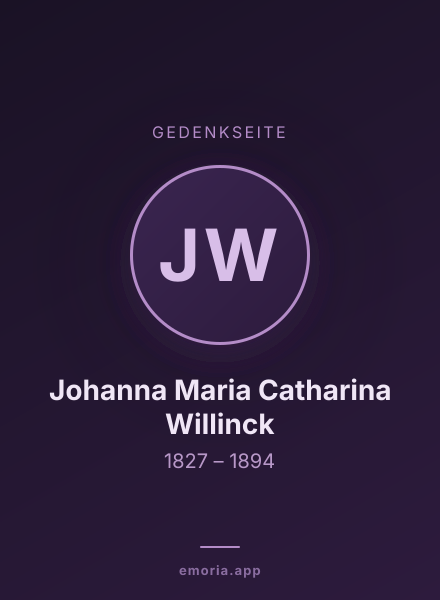 Gedenkportrait von Johanna Maria Catharina Willinck