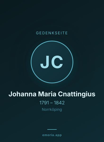Gedenkportrait von Johanna Maria Cnattingius