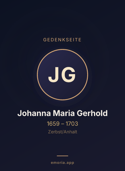 Gedenkportrait von Johanna Maria Gerhold