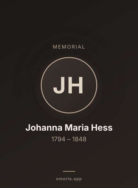 Memorial portrait of Johanna Maria Hess