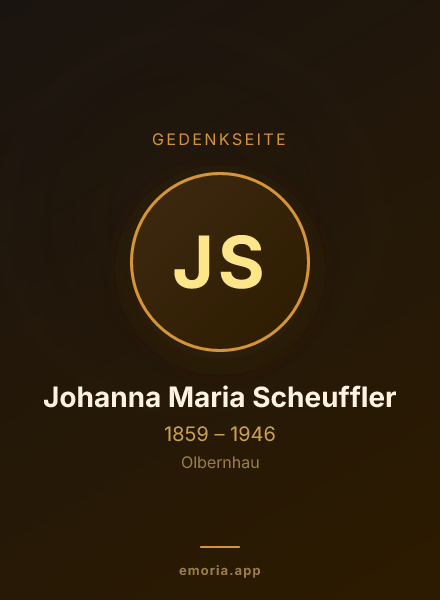 Gedenkportrait von Johanna Maria Scheuffler