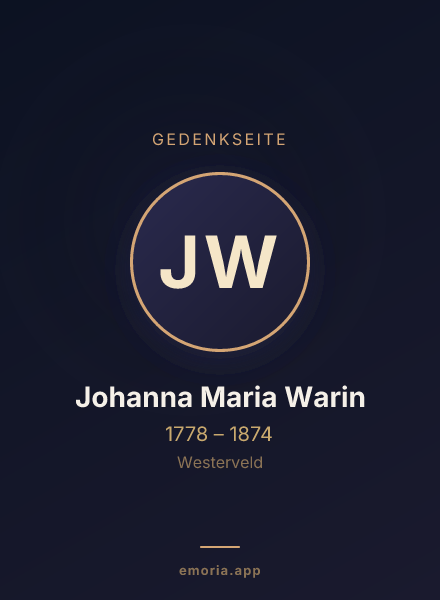 Gedenkportrait von Johanna Maria Warin