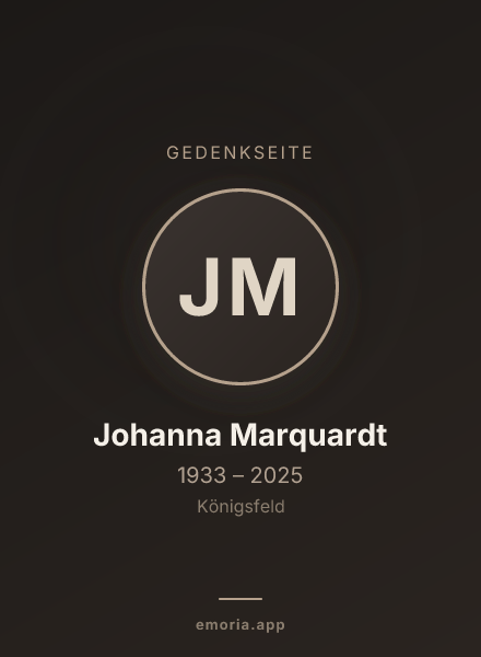 Gedenkportrait von Johanna Marquardt