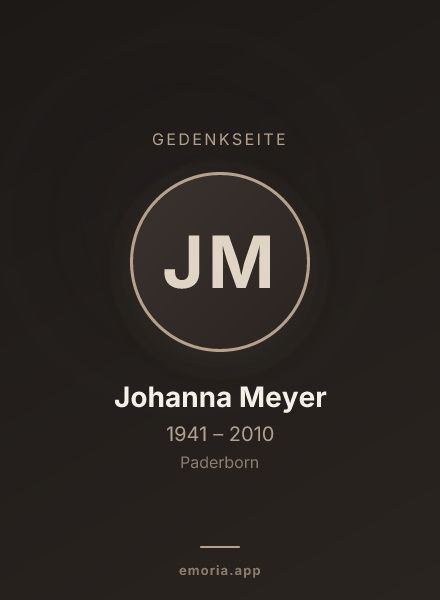 Gedenkportrait von Johanna Meyer