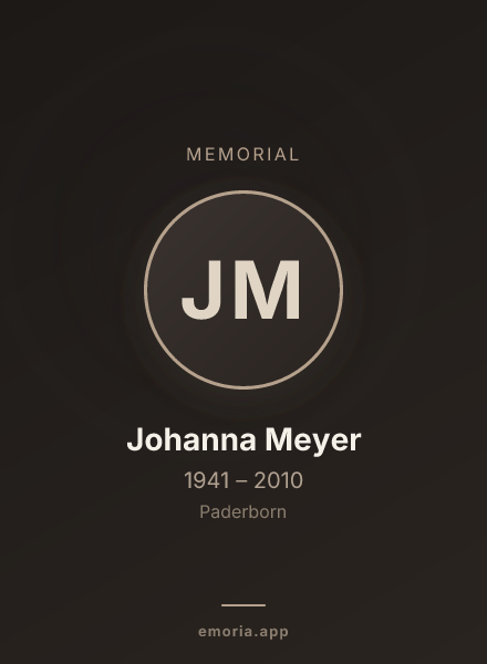 Memorial portrait of Johanna Meyer
