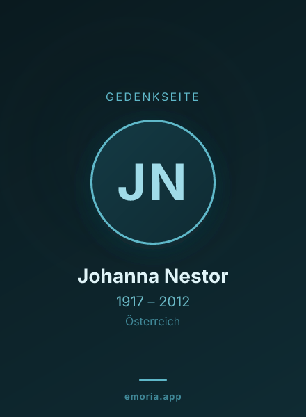 Gedenkportrait von Johanna Nestor
