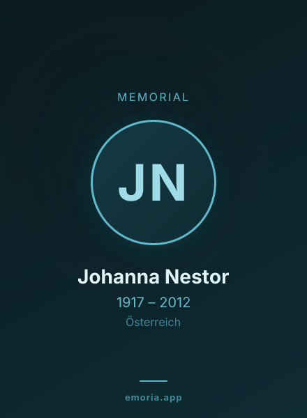 Memorial portrait of Johanna Nestor