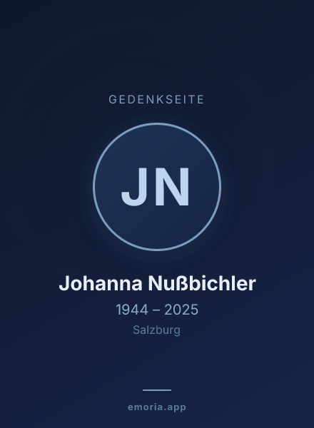Gedenkportrait von Johanna Nußbichler