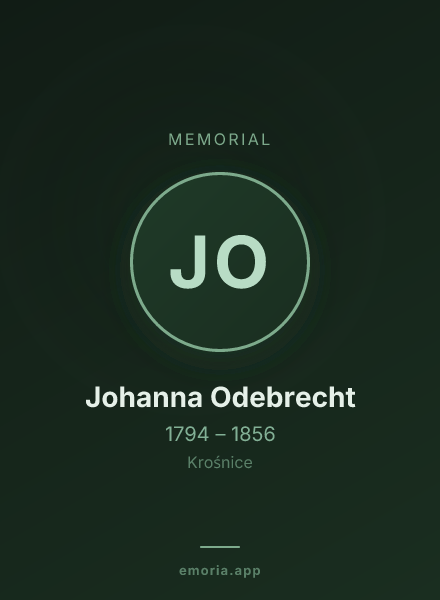Memorial portrait of Johanna Odebrecht