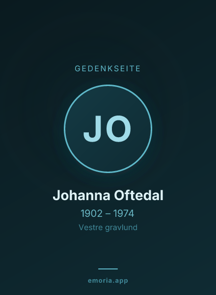 Gedenkportrait von Johanna Oftedal