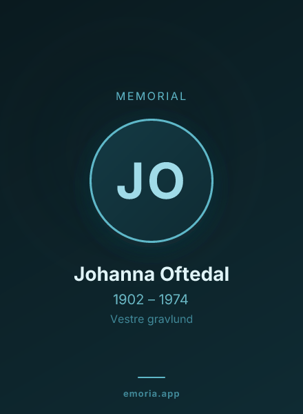 Memorial portrait of Johanna Oftedal