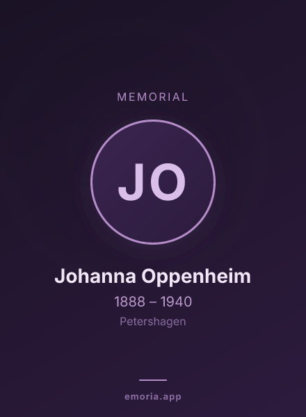 Memorial portrait of Johanna Oppenheim