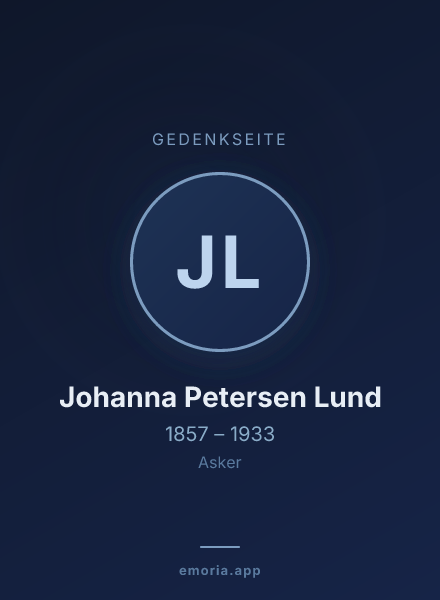 Gedenkportrait von Johanna Petersen Lund