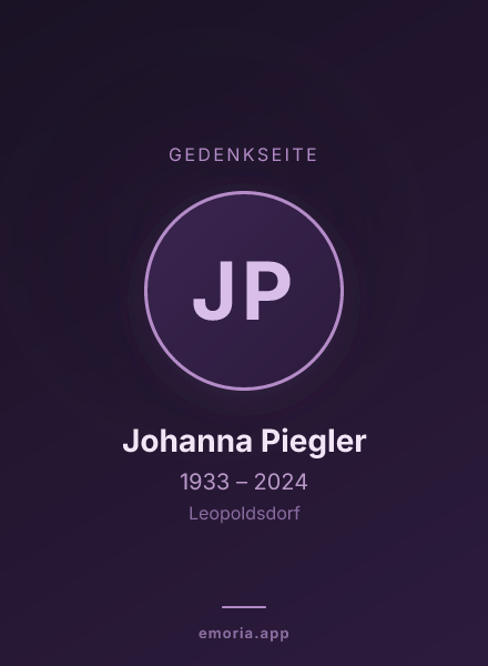 Gedenkportrait von Johanna Piegler