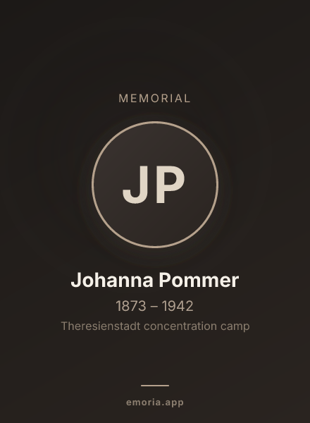 Memorial portrait of Johanna Pommer