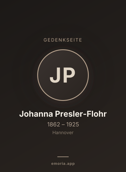 Gedenkportrait von Johanna Presler-Flohr