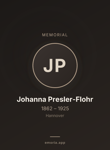 Memorial portrait of Johanna Presler-Flohr