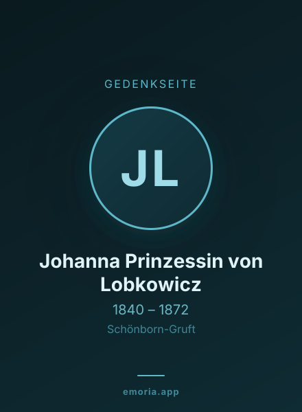Gedenkportrait von Johanna Prinzessin von Lobkowicz