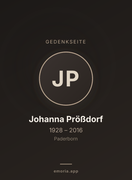 Gedenkportrait von Johanna Prößdorf