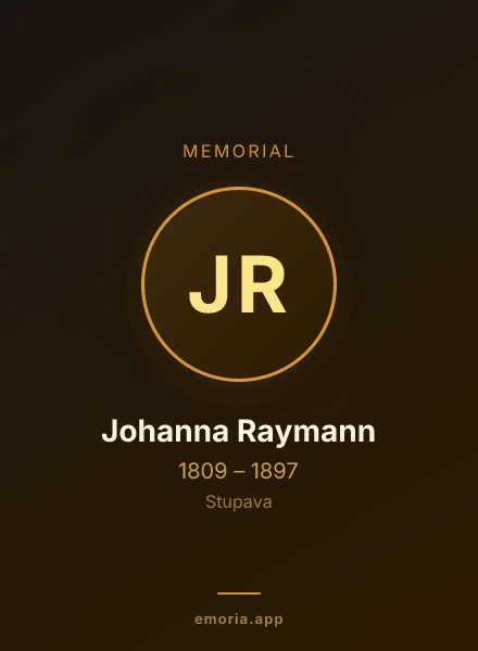 Memorial portrait of Johanna Raymann