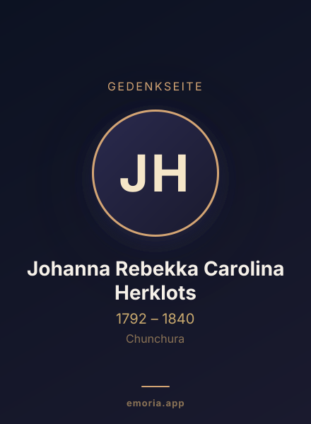 Gedenkportrait von Johanna Rebekka Carolina Herklots