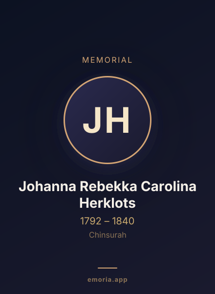 Memorial portrait of Johanna Rebekka Carolina Herklots