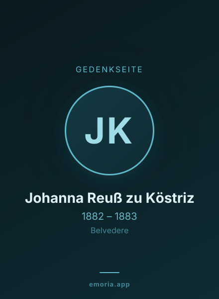 Gedenkportrait von Johanna Reuß zu Köstriz