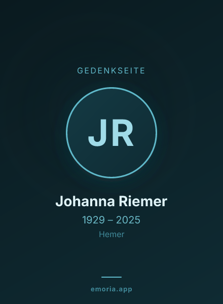 Gedenkportrait von Johanna Riemer