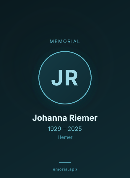 Memorial portrait of Johanna Riemer