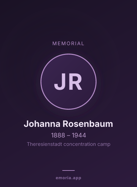 Memorial portrait of Johanna Rosenbaum