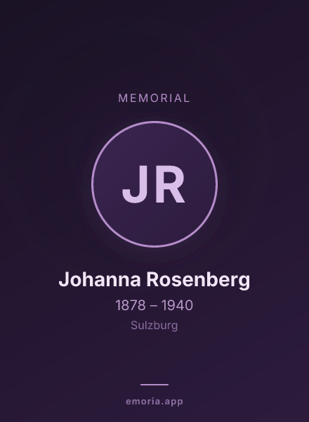 Memorial portrait of Johanna Rosenberg