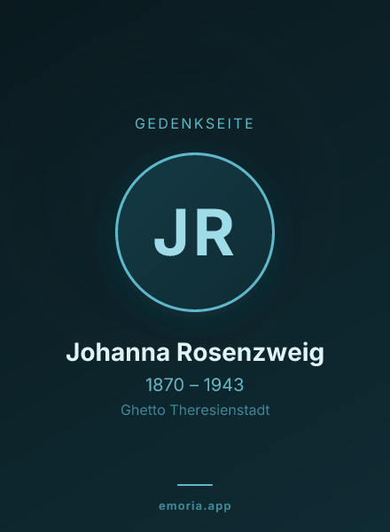 Gedenkportrait von Johanna Rosenzweig