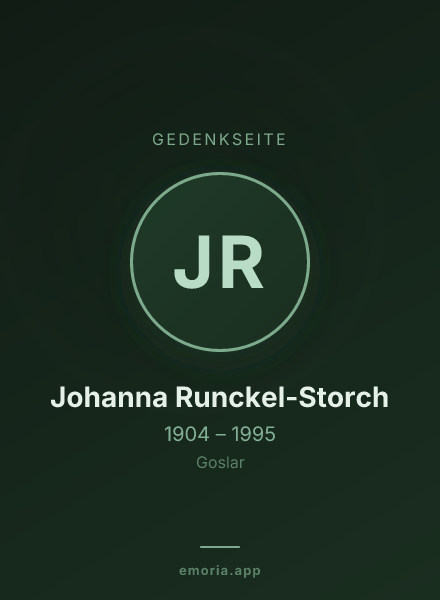 Gedenkportrait von Johanna Runckel-Storch