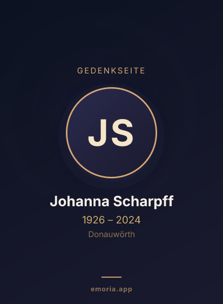 Gedenkportrait von Johanna Scharpff
