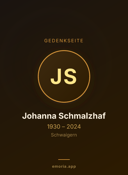Gedenkportrait von Johanna Schmalzhaf