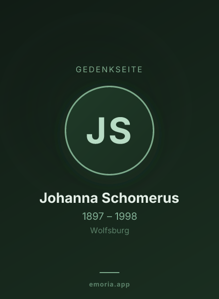 Gedenkportrait von Johanna Schomerus