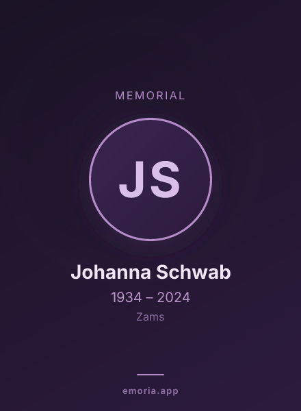 Memorial portrait of Johanna Schwab