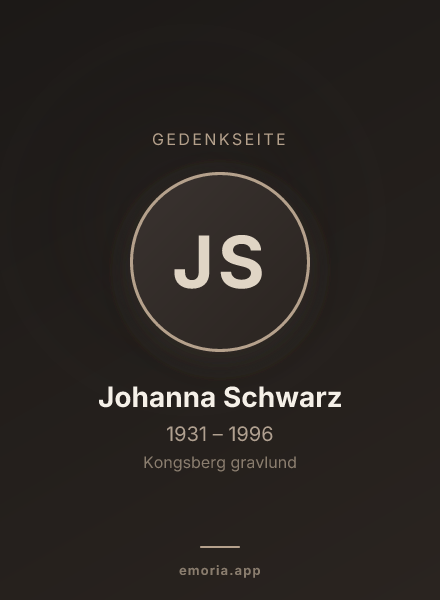 Gedenkportrait von Johanna Schwarz