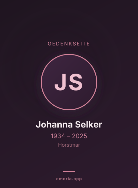 Gedenkportrait von Johanna Selker