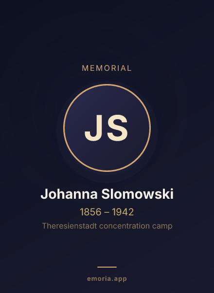 Memorial portrait of Johanna Slomowski